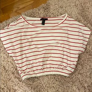 Read striped cropped t-shirt